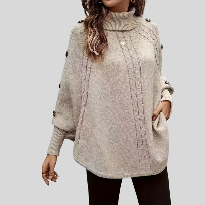 Paola | Maglione a Collo Alto con Motivo a Treccia