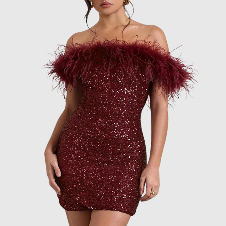 Adriana | Abito Elegante Glitter con Spalle Scoperte