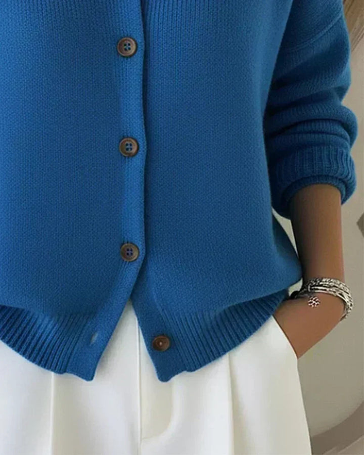 Velia | Cardigan Morbido con Collo a Camicia