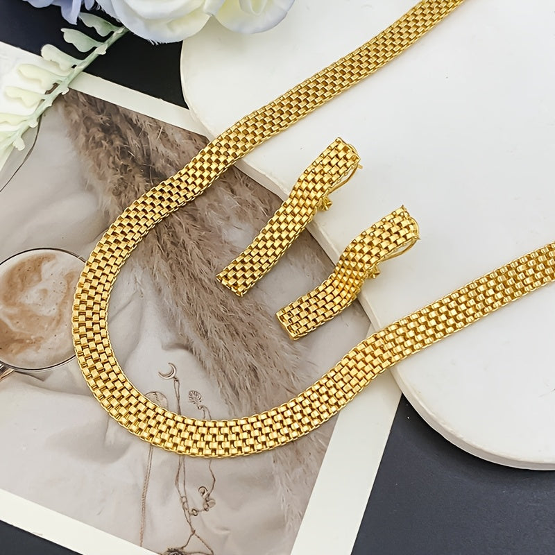 Set collana lunga, bracciale e orecchini