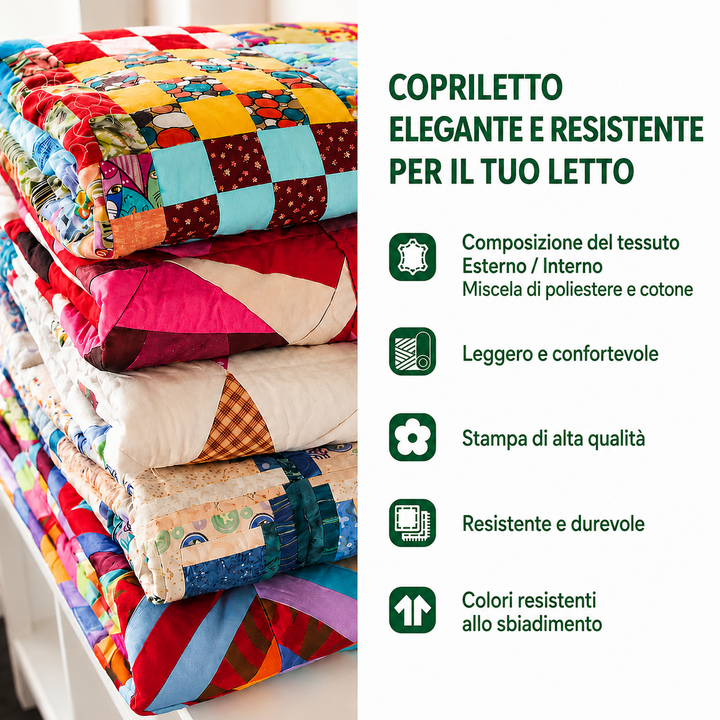 Coperta trapuntata 3 pezzi - Rosa Viola