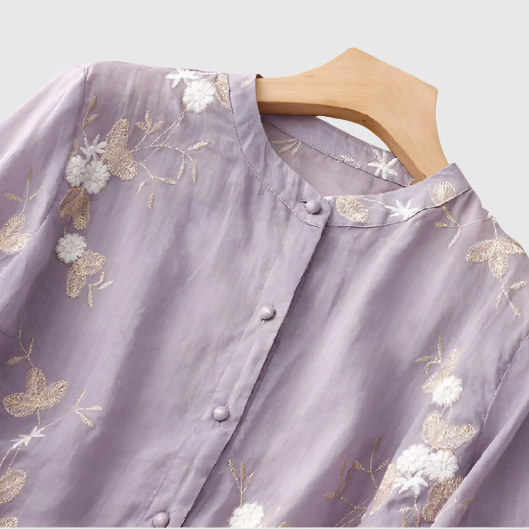 MIREILLE | TOP CON RICAMO FLOREALE