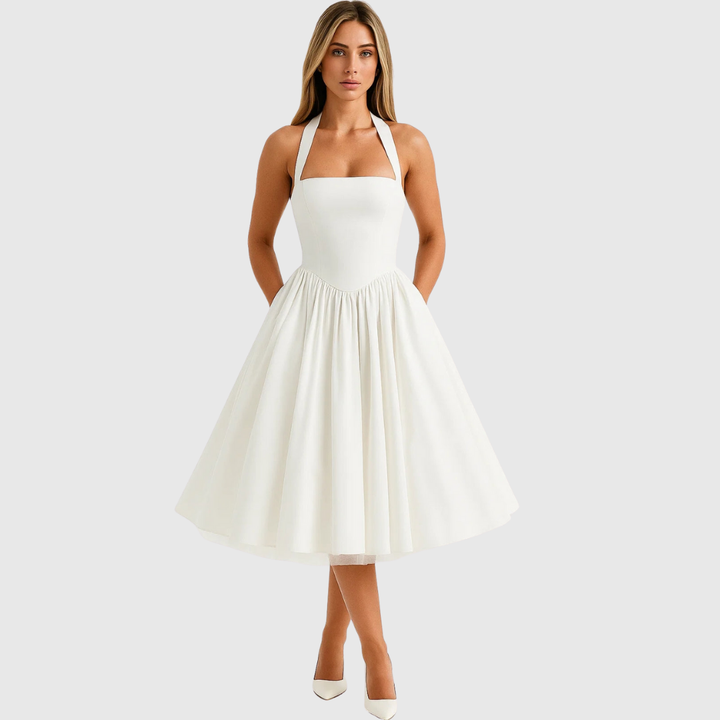 Verity | Abito Midi Halter Ispirato al Vintage