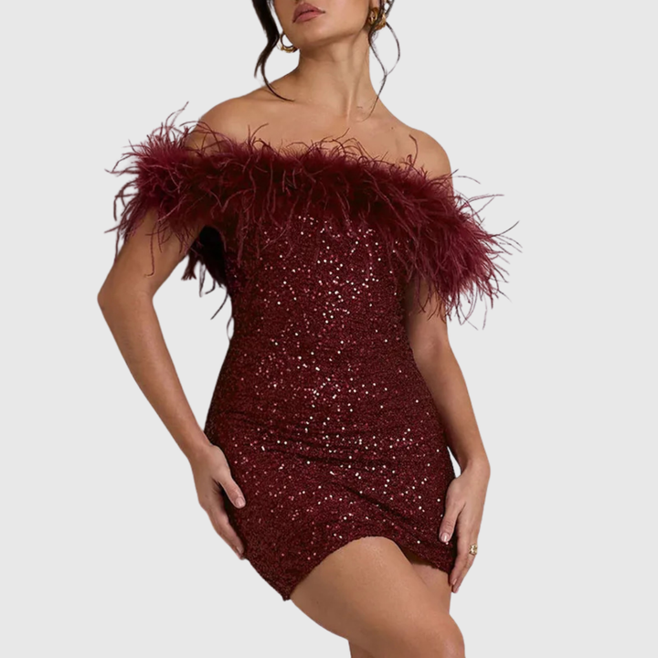 Adriana | Abito Elegante Glitter con Spalle Scoperte