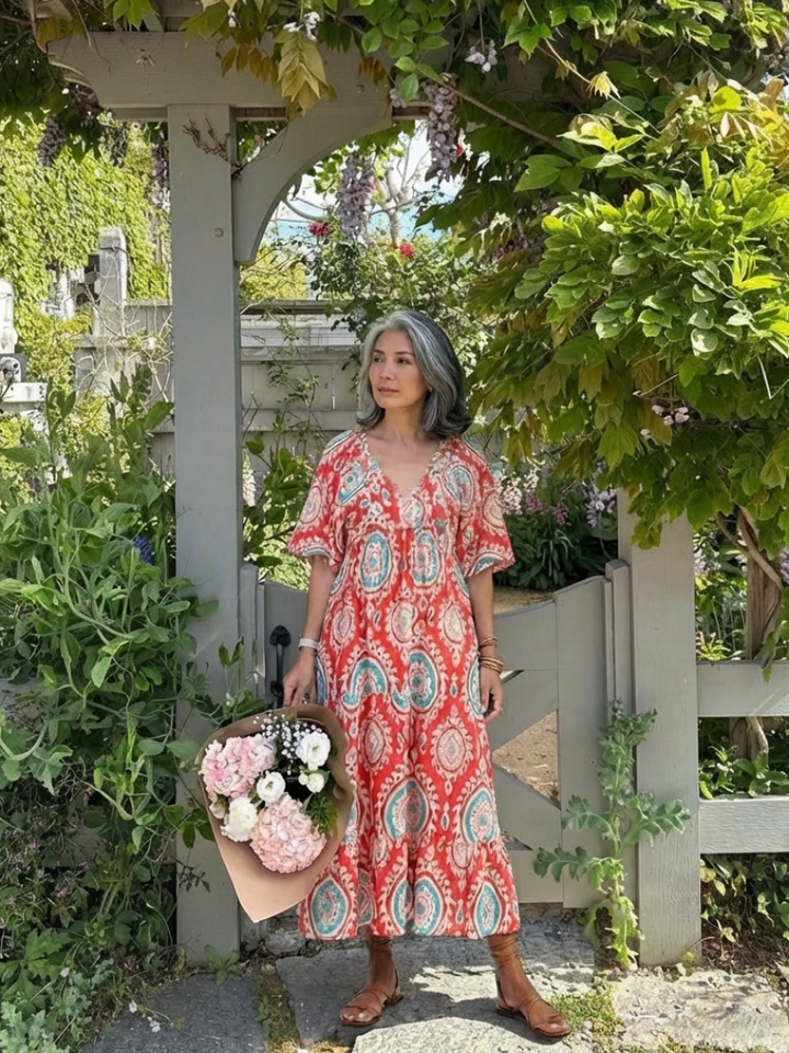 Zaria | Abito Midi con Stampa Paisley