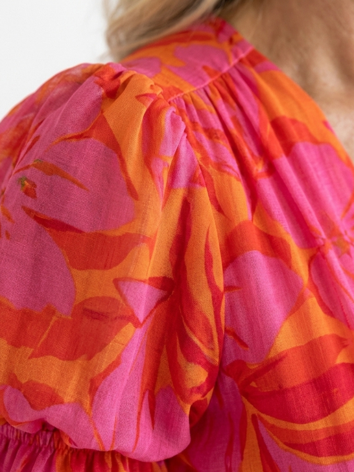 Willow | Abito Midi con Scollo a V e Maniche a Volant