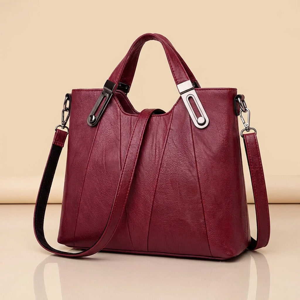 Borsa a Mano in Pelle Sienna