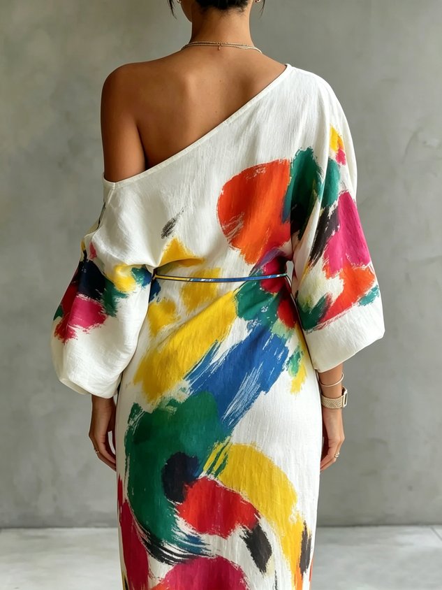 Thea | Abito Maxi a Spalla Unica