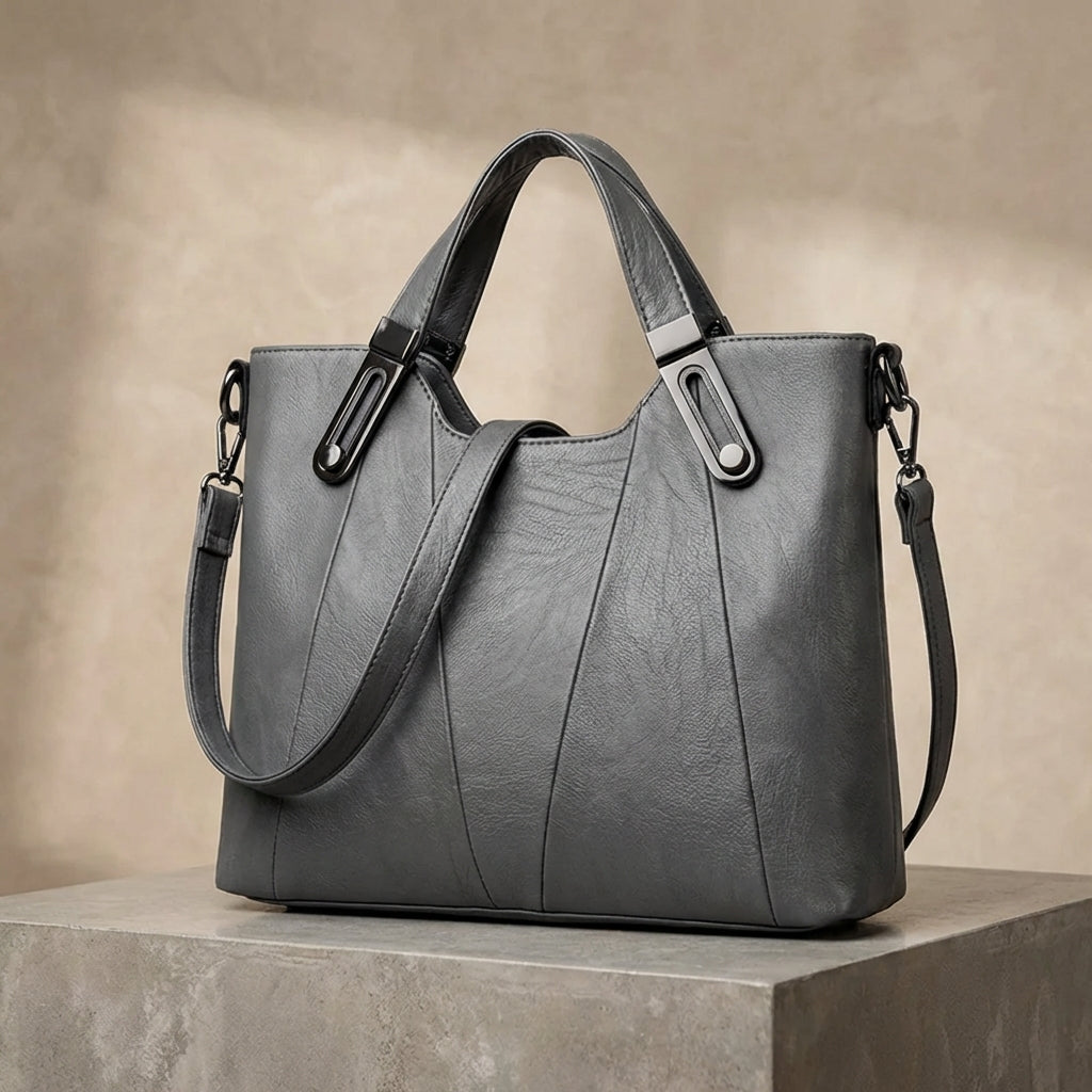 Borsa a Mano in Pelle Sienna