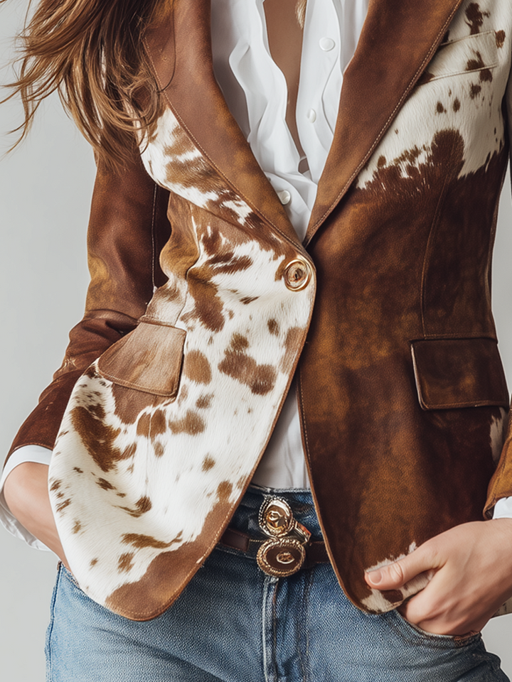 Clementine | Blazer vintage animalier da donna - vista 5