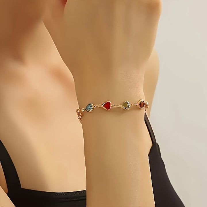 Bracciale con cuori colorati