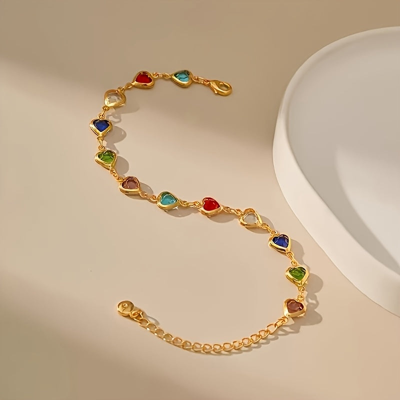 Bracciale con cuori colorati