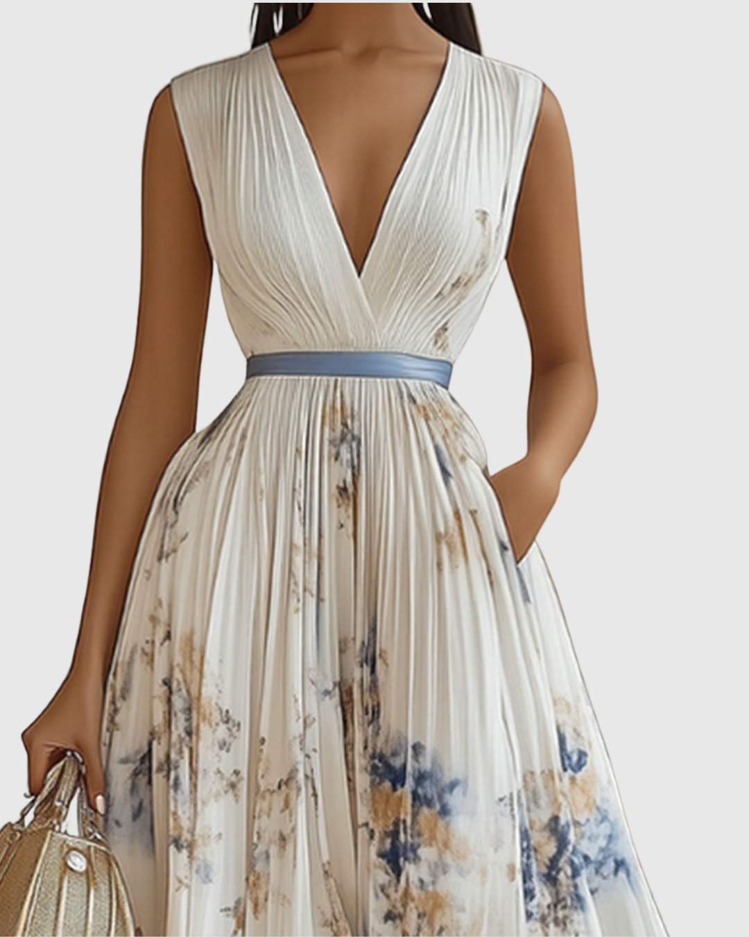 ROWELLA | ABITO MAXI PLISSETTATO ELEGANTE