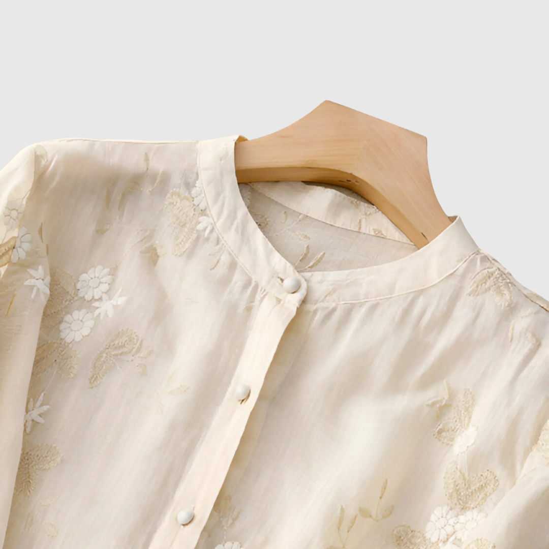 MIREILLE | TOP CON RICAMO FLOREALE