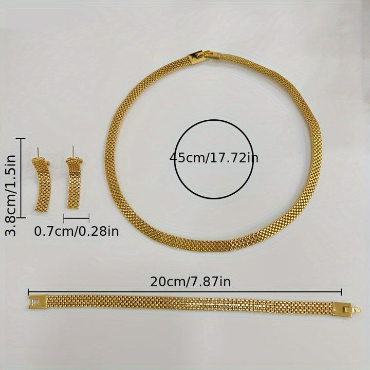 Set collana lunga, bracciale e orecchini