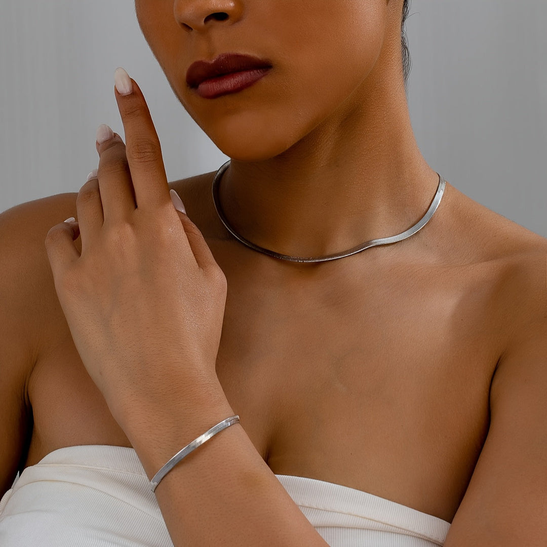 Set collana e bracciale a catena serpente