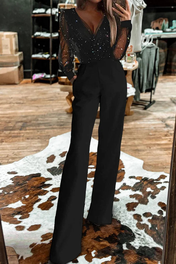 Islie | Tuta Elegante con Maniche Trasparenti