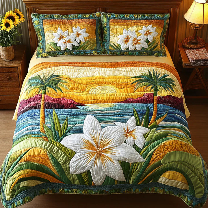 Copertura per letto trapuntata 3 pezzi - Spirito Aloha