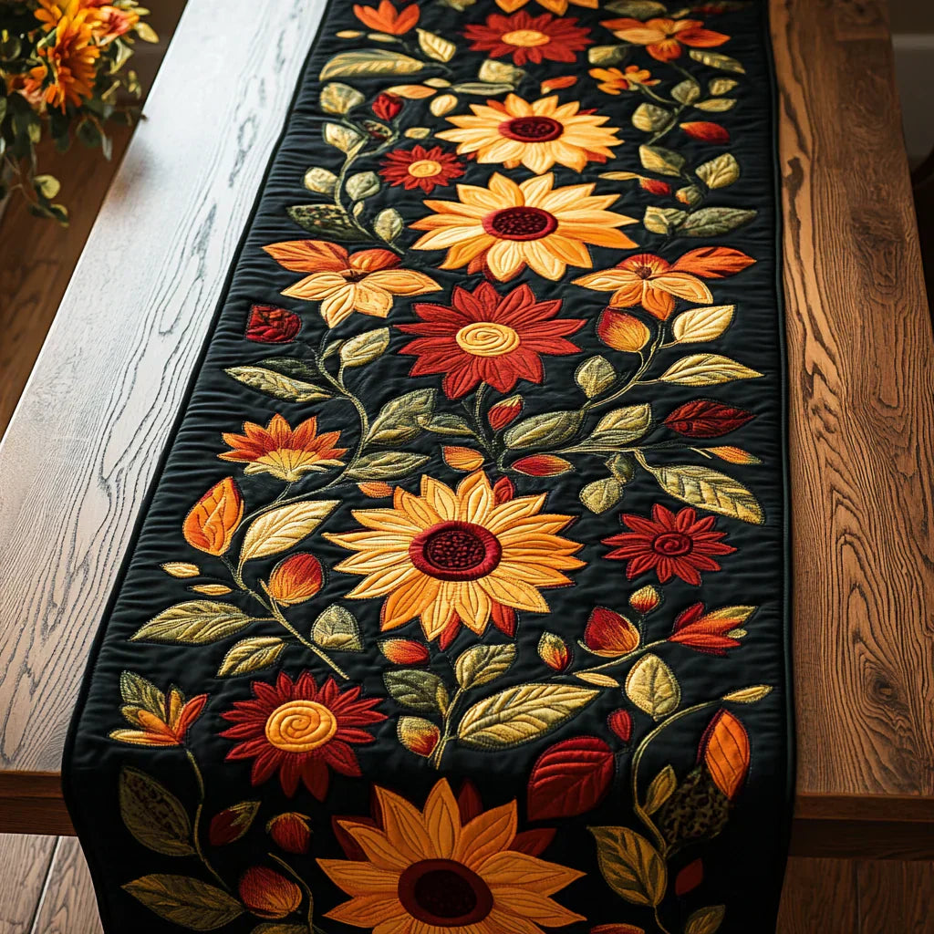 Copertura per tavolo con trapuntatura - Girasole autunnale