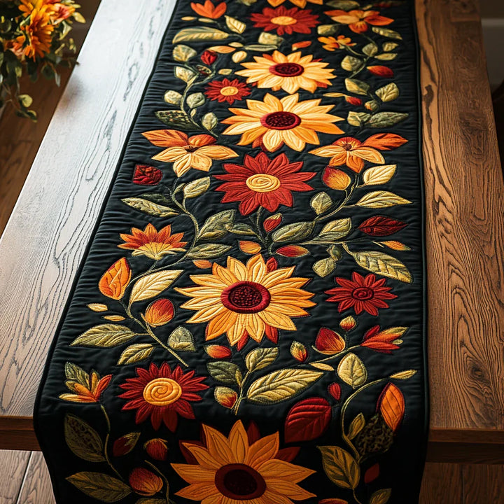 Copertura per tavolo con trapuntatura - Girasole autunnale