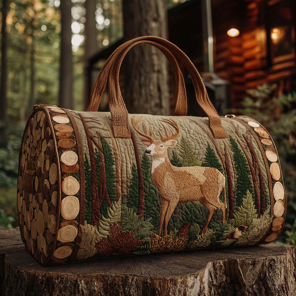 Borsa da viaggio trapuntata con cervo NCU0VT279