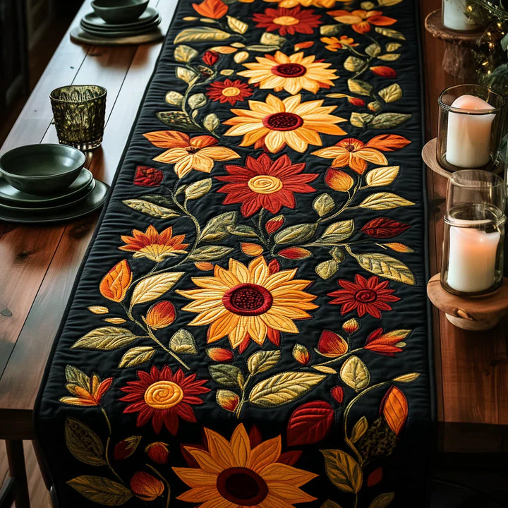 Copertura per tavolo con trapuntatura - Girasole autunnale