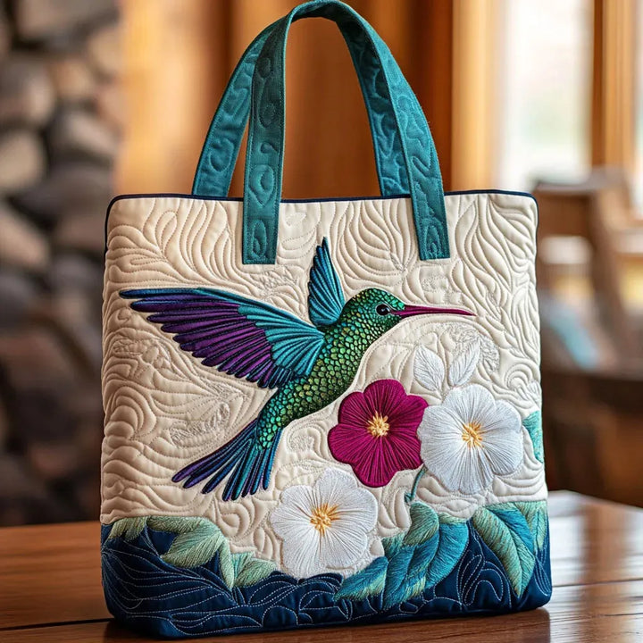 Borsa comoda - Colibrì e Fiore bianco