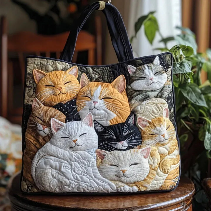 Borsa Artigianale Matelassé - Gattini Addormentati