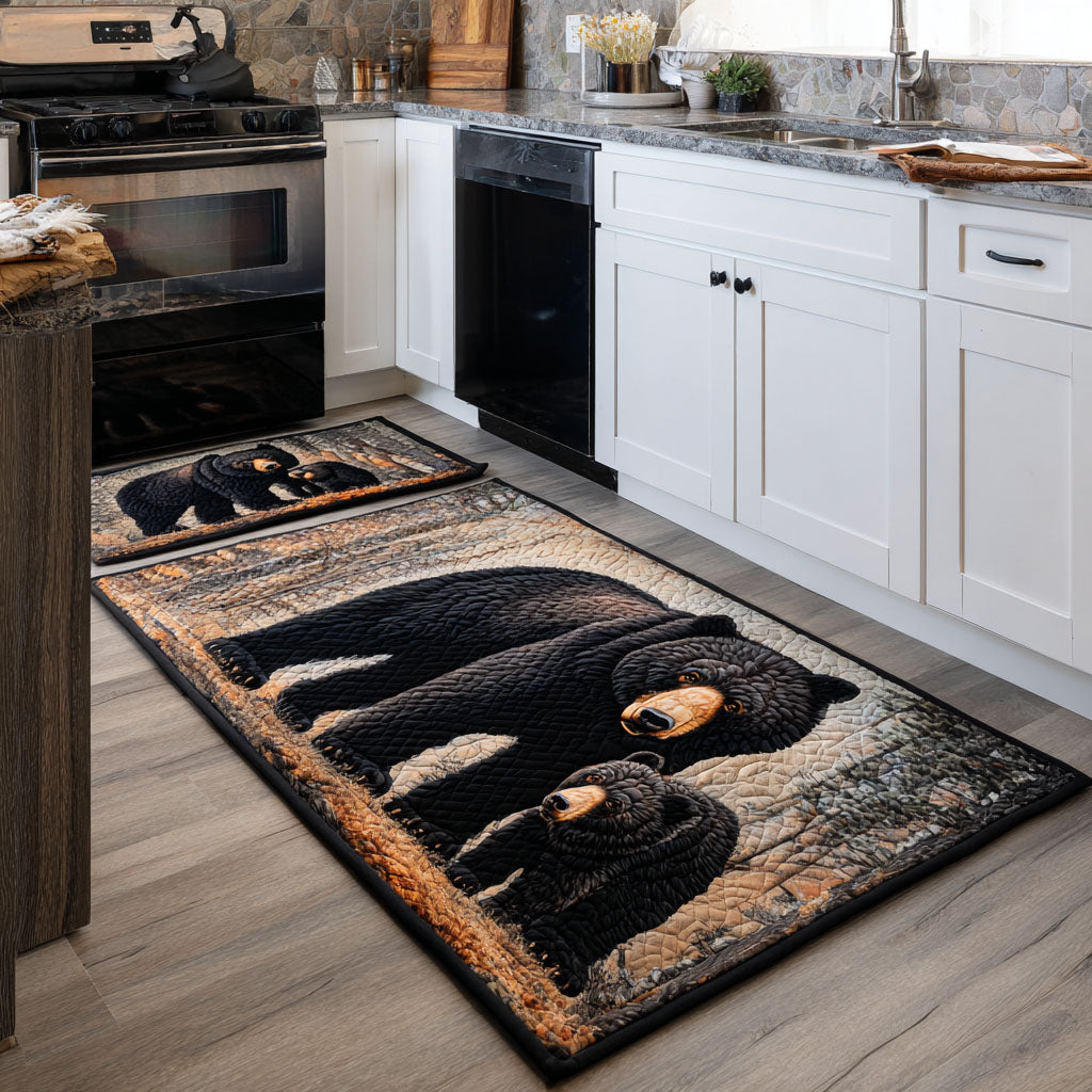 Tappeto da cucina antiscivolo con orso e paesaggio naturale NCU0DK11674