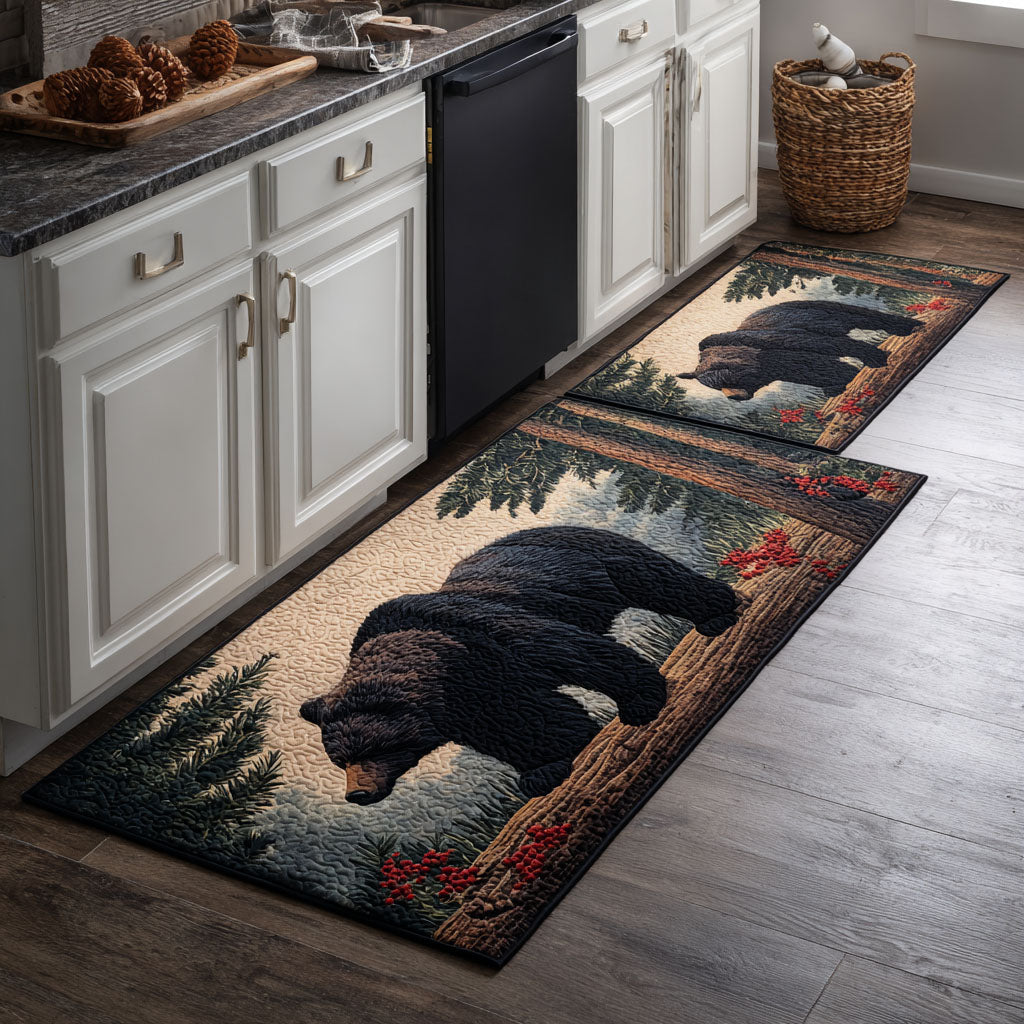 Tappeto da cucina antiscivolo con orso e paesaggio naturale NCU0DK11676