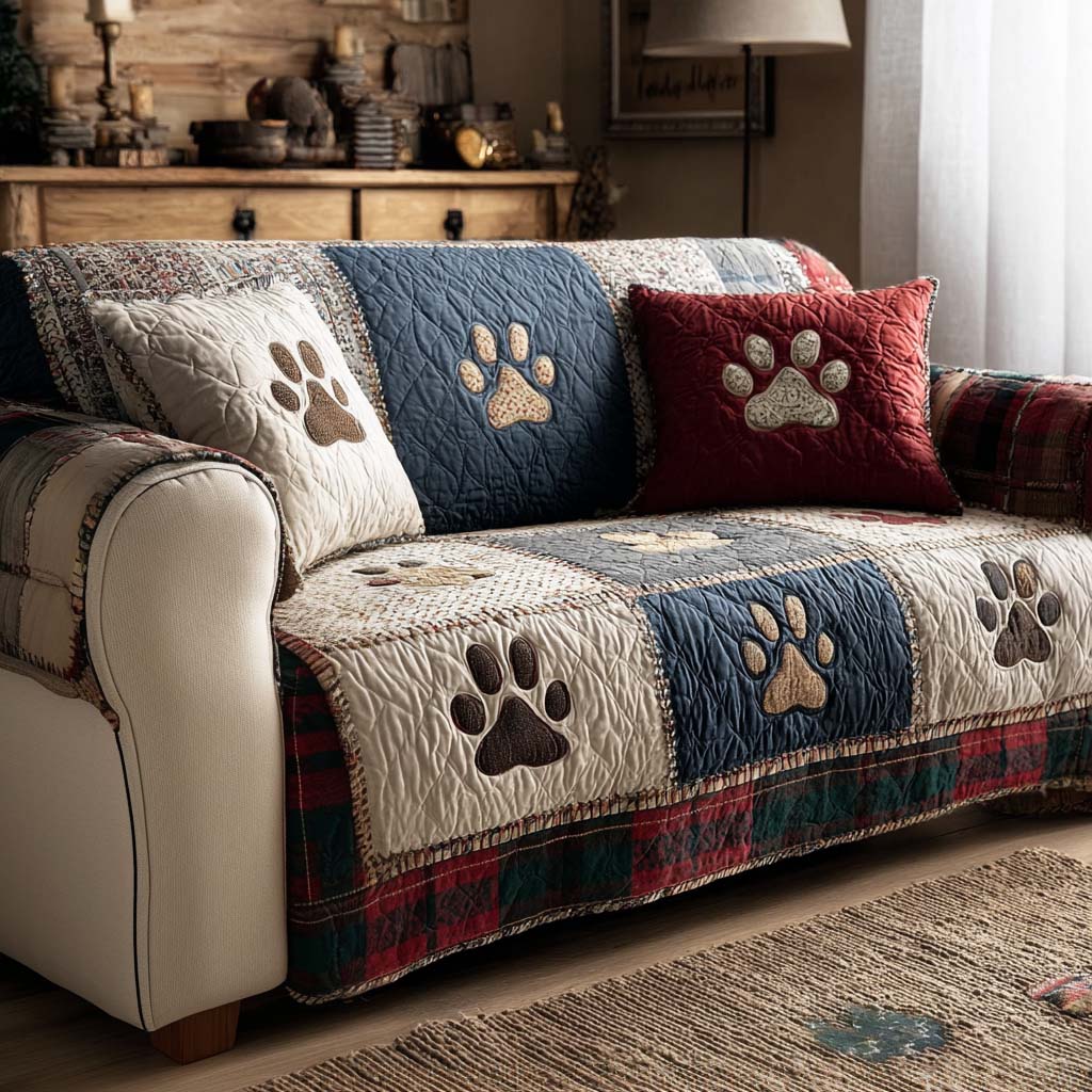 Copertura per Divano Trapuntata Best Friend Paws NCU0NT11186