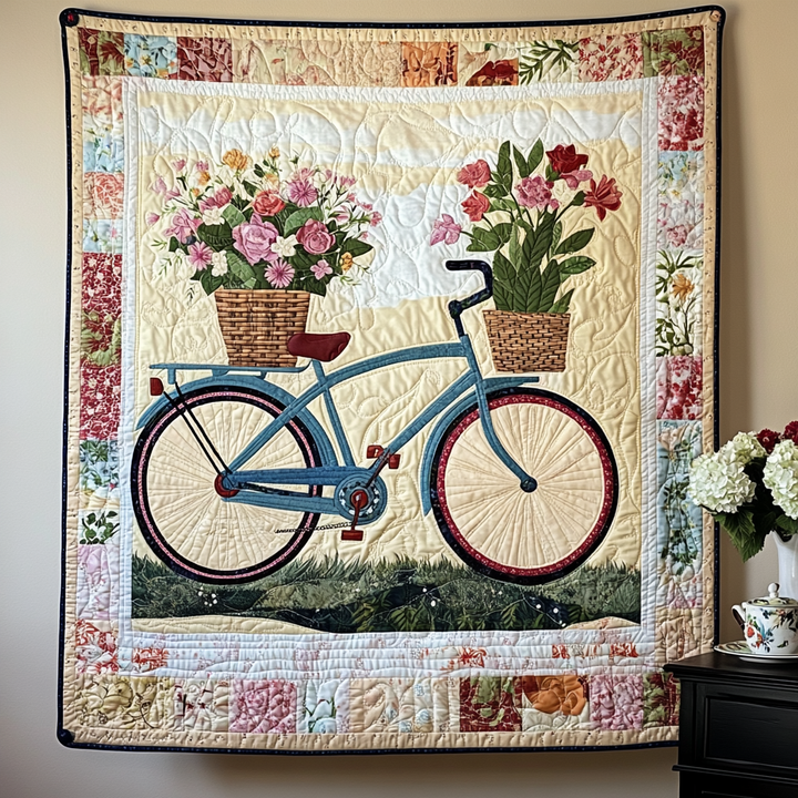 Bicicletta Bloom Journey Art Quilt Appeso NCU0TL1021