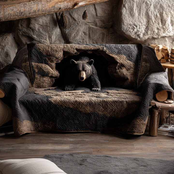 Copertura per Divano Trapuntata Black Bear Hideout NCU0PT9720