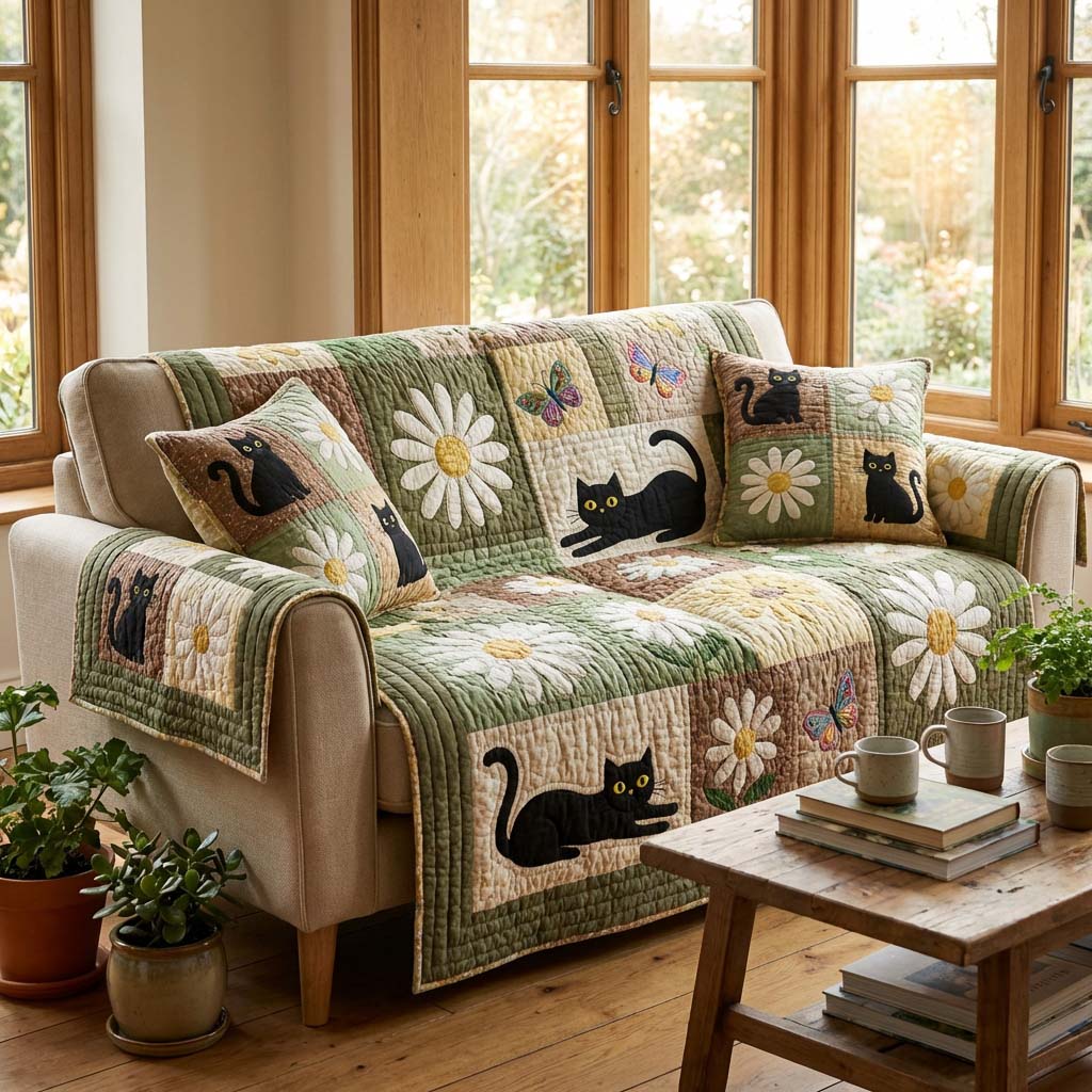 Copertura per Divano Trapuntata Bloom Cat Harmony NCU0HH1941
