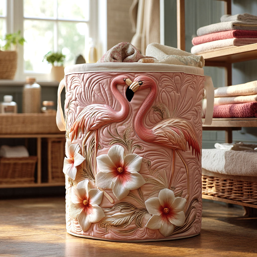 Cesto per la biancheria Quilted Bloom Flamingo NCU0NTV170
