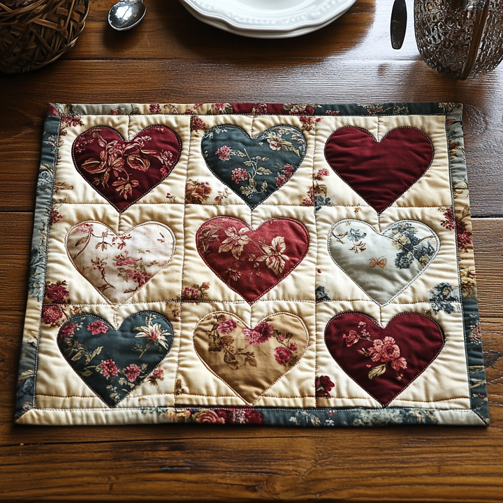 Tovaglietta Quilted Cuori Fioriti NCU0DV2941