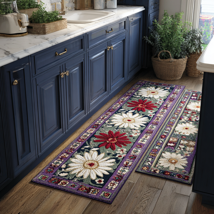Tappeto da cucina antiscivolo con fiori delicati NCU0DK11084