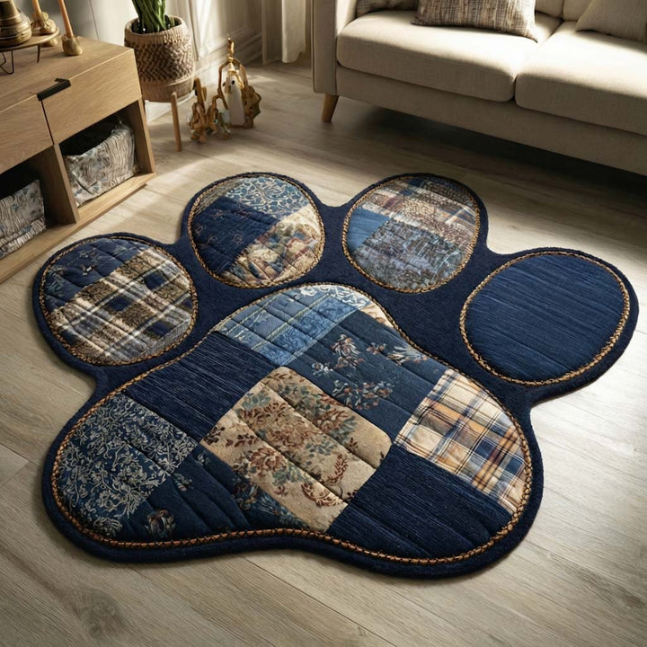 Tappeto Area Personalizzato a Forma di Zampa Blu NCU0HH1958