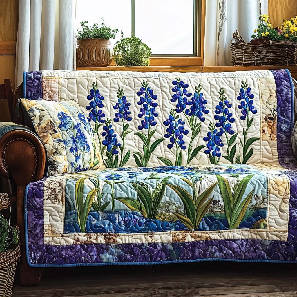 Copertura per Divano Trapuntata Bluebonnet Bloom NCU0NT10796