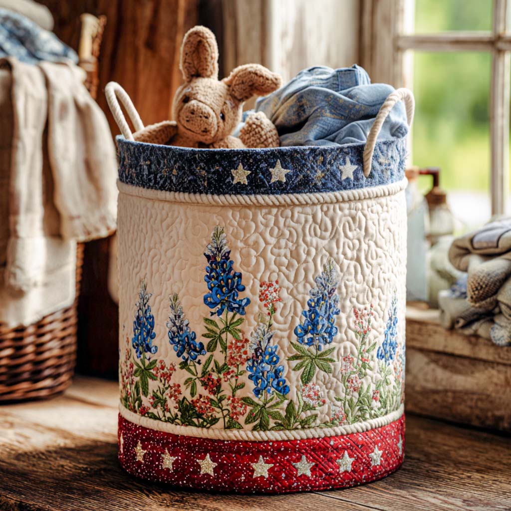 Cesto da Lavanderia Trapuntato Bluebonnet NCU0QN009