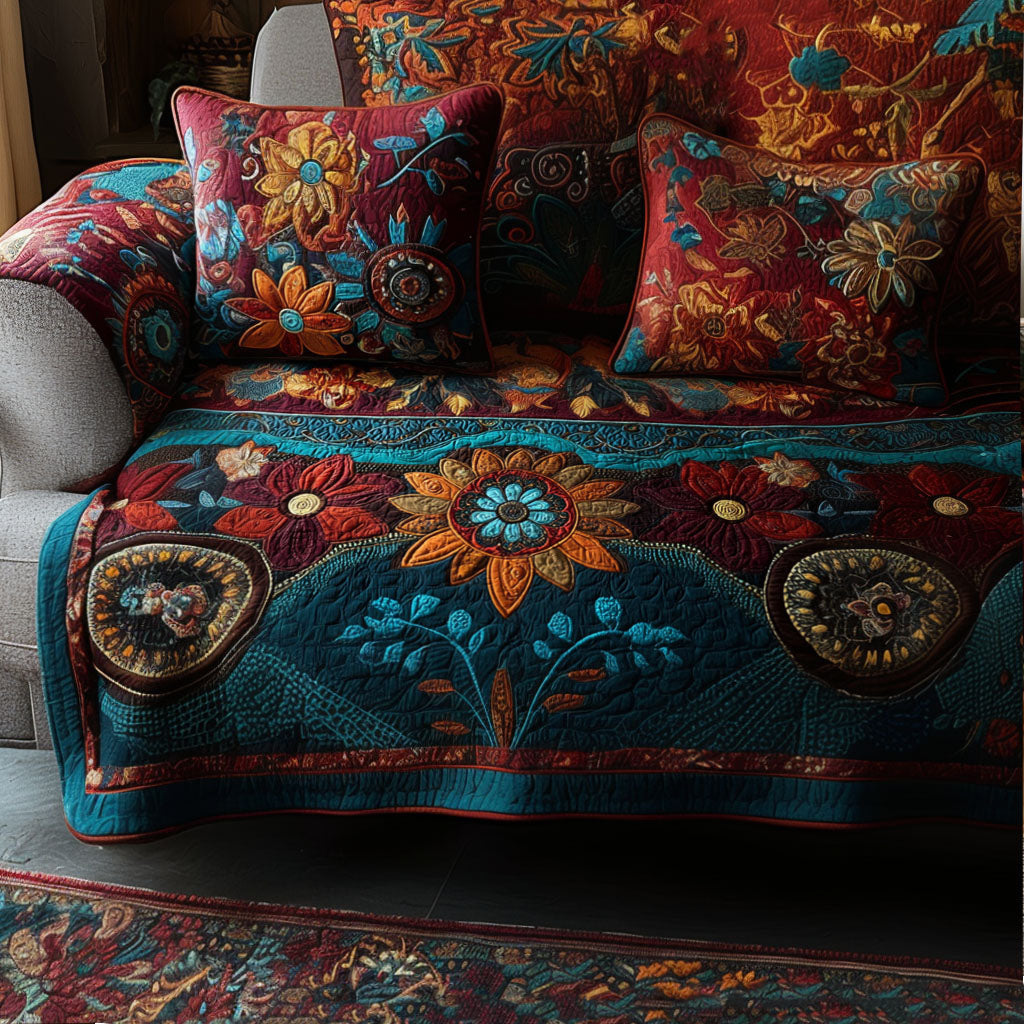 Copertura per Divano Trapuntata Boho Meadows NCU0PT10051