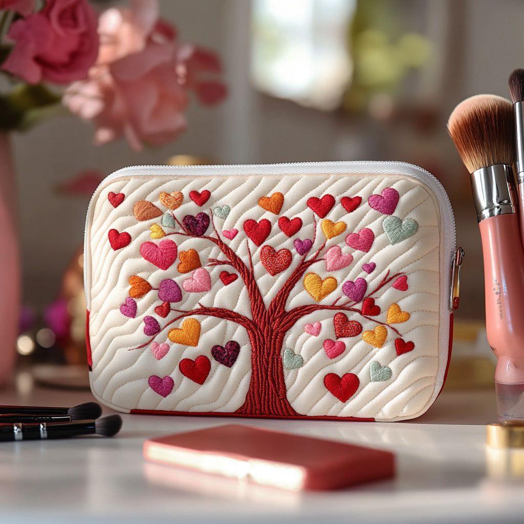 Beauty case trapuntato con albero della vita NCU0DV7896