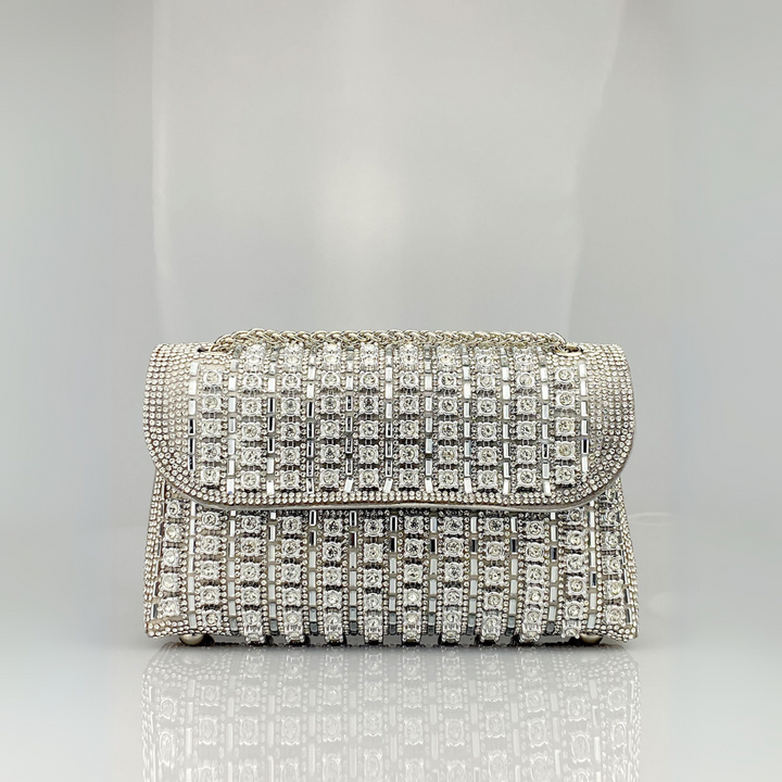 KLAUDIA | BORSA A SPALLA CON CATENA E DIAMANTI CHIC