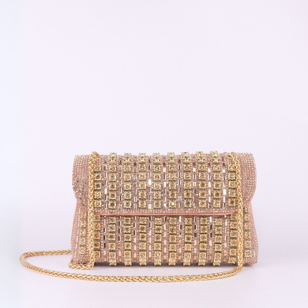 KLAUDIA | BORSA A SPALLA CON CATENA E DIAMANTI CHIC
