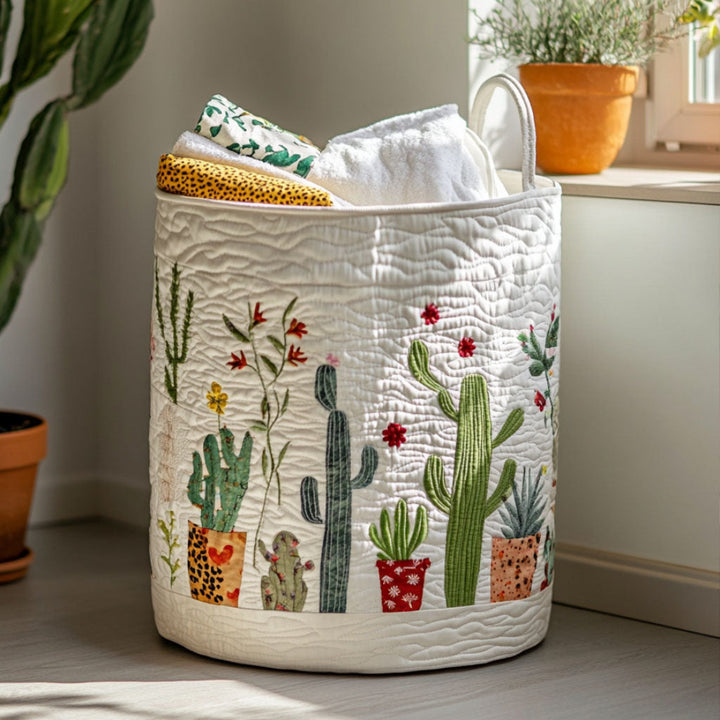 Cesta per il bucato trapuntata Cactus Bloom NCU0PTT1081