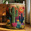 Cesto portabiancheria trapuntato con cactus NCU0DDK1291