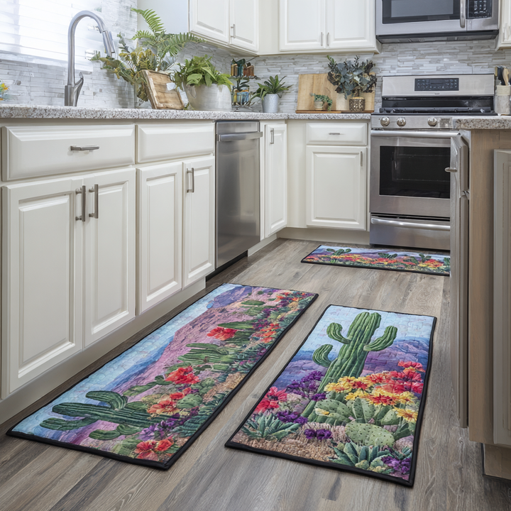 Tappeto da cucina antiscivolo con cactus e paesaggio desertico NCU0DK10922