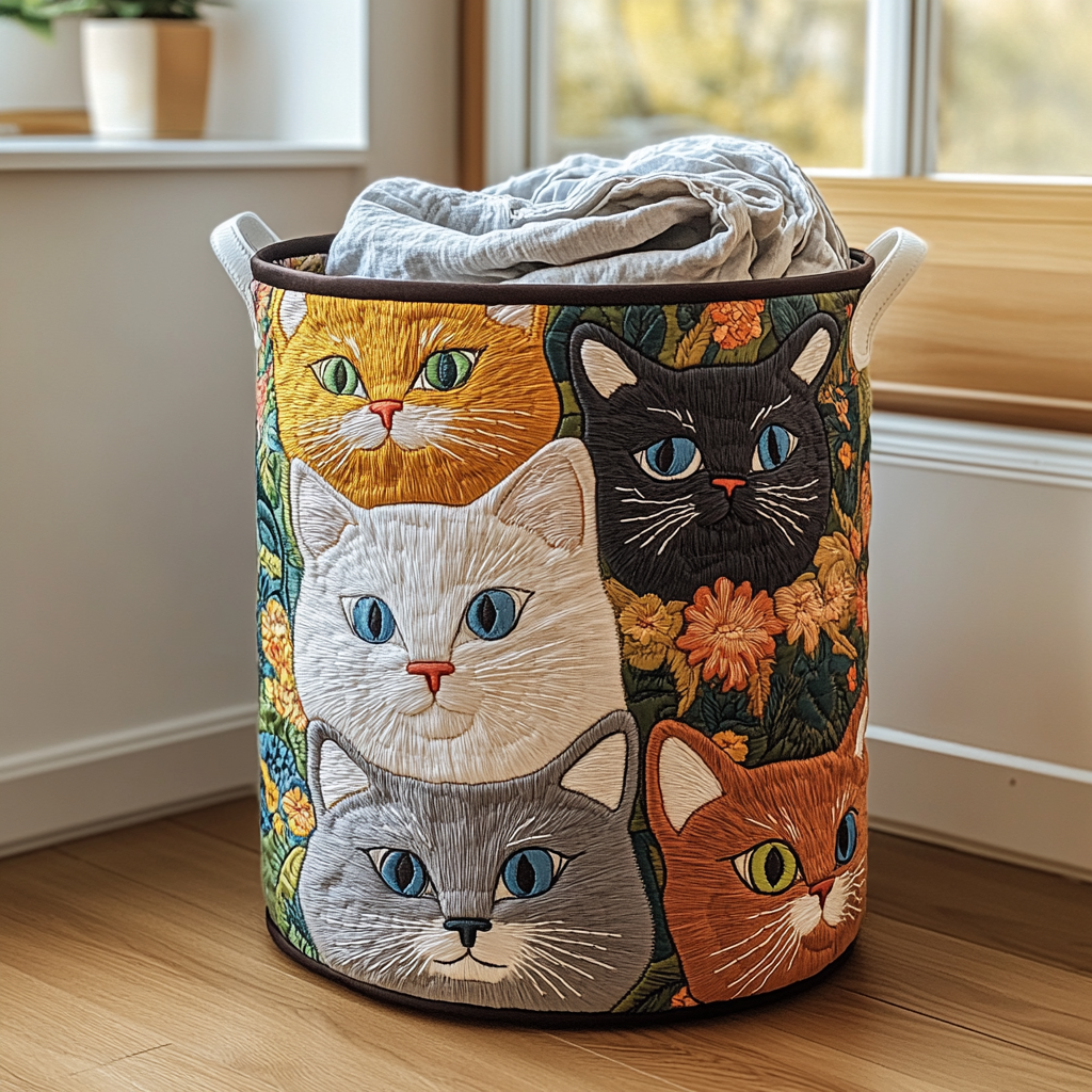 Cesto da Lavanderia Trapuntato Cat Meadow NCU0DDK803