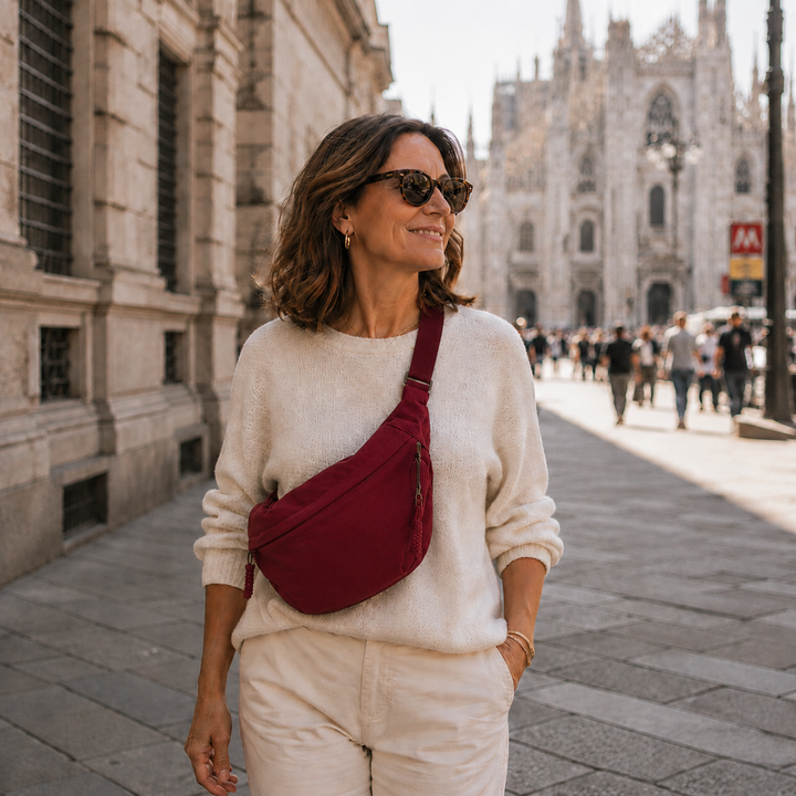 Rosalie | Borsa a spalla bordeaux da donna - vista 4