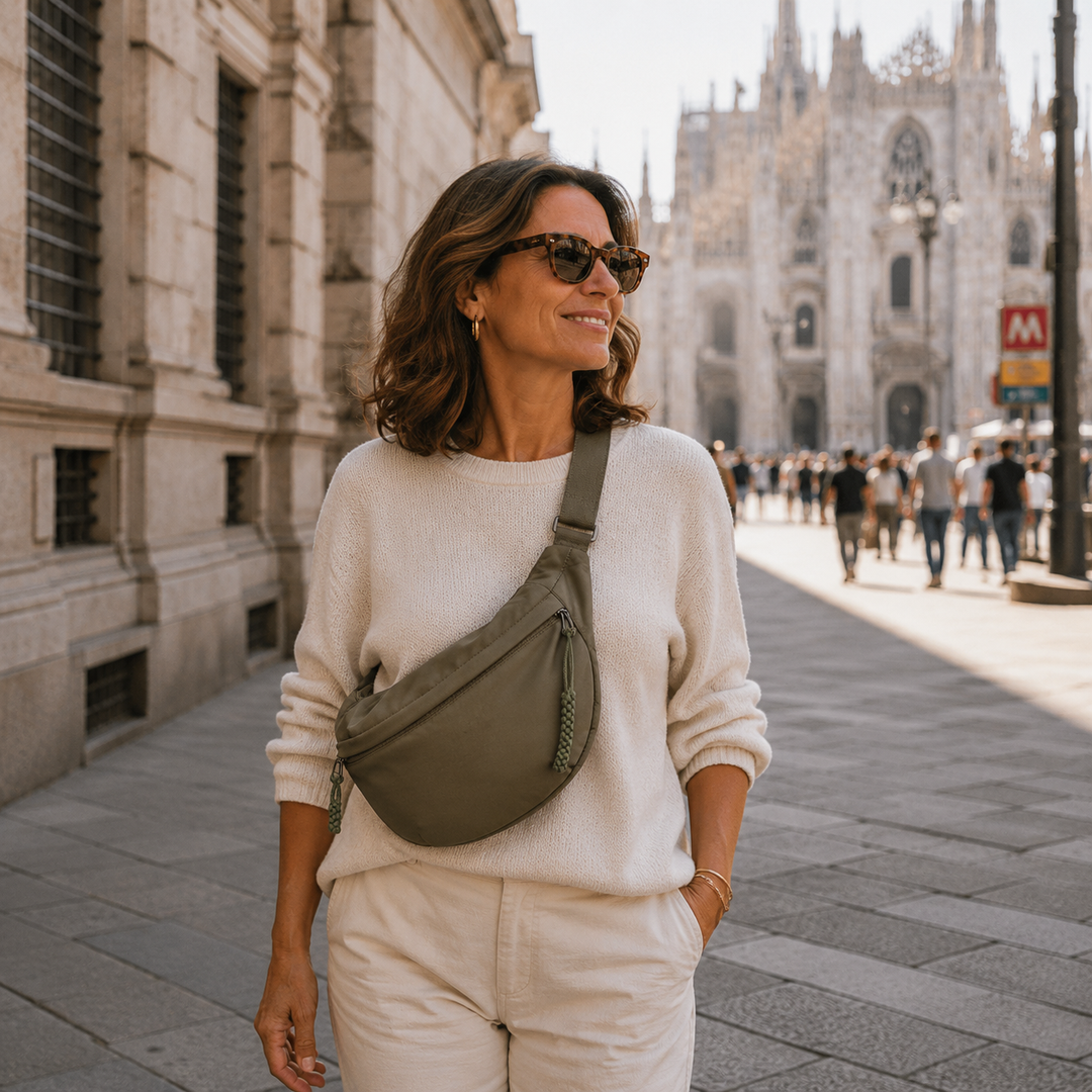 Firenze | Borsa a spalla verde oliva da donna - vista 4